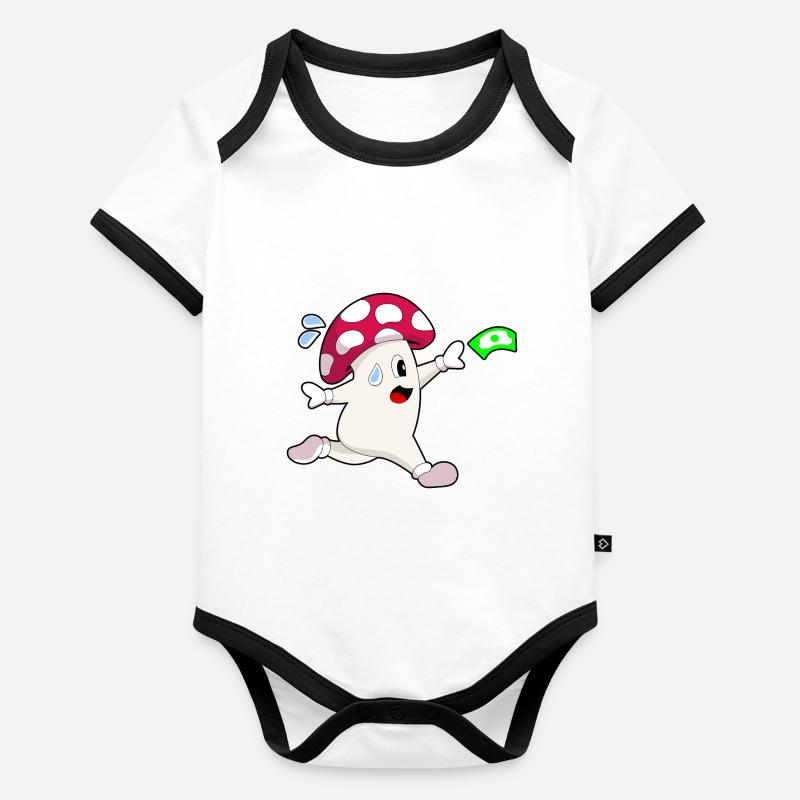 Champignon Jogger Jogging Body Bébé bio contrasté manches courtes