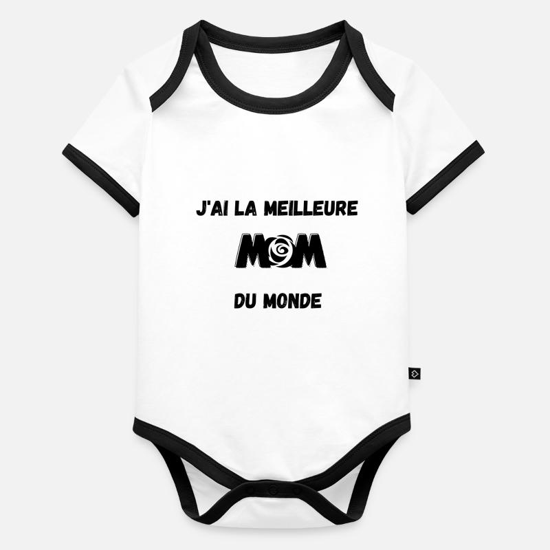 best mom Body Bébé bio contrasté manches courtes