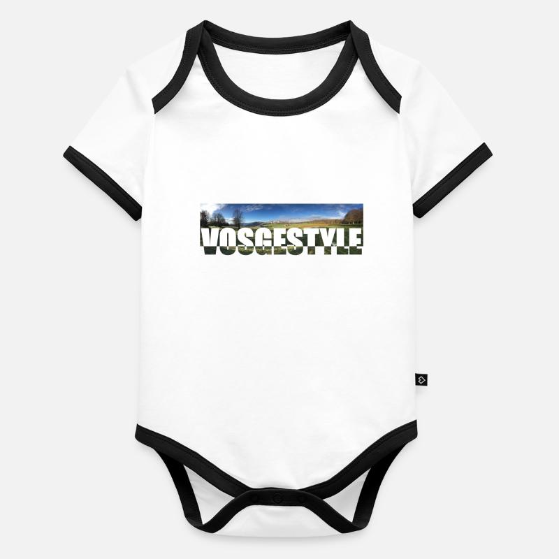 Vosgestyle Letters Body Bébé bio contrasté manches courtes