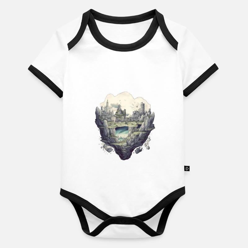 Futuristic life on planets Organic Baby Contrasting Bodysuit