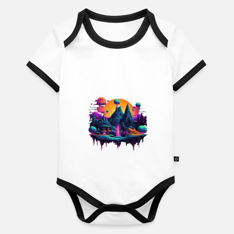 Futuristic life on planets Organic Baby Contrasting Bodysuit