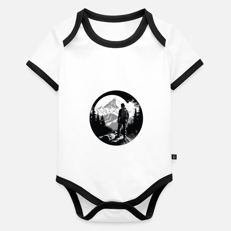 Wandern Berge Bäume Alpen Baby Bio-Kurzarm-Kontrastbody