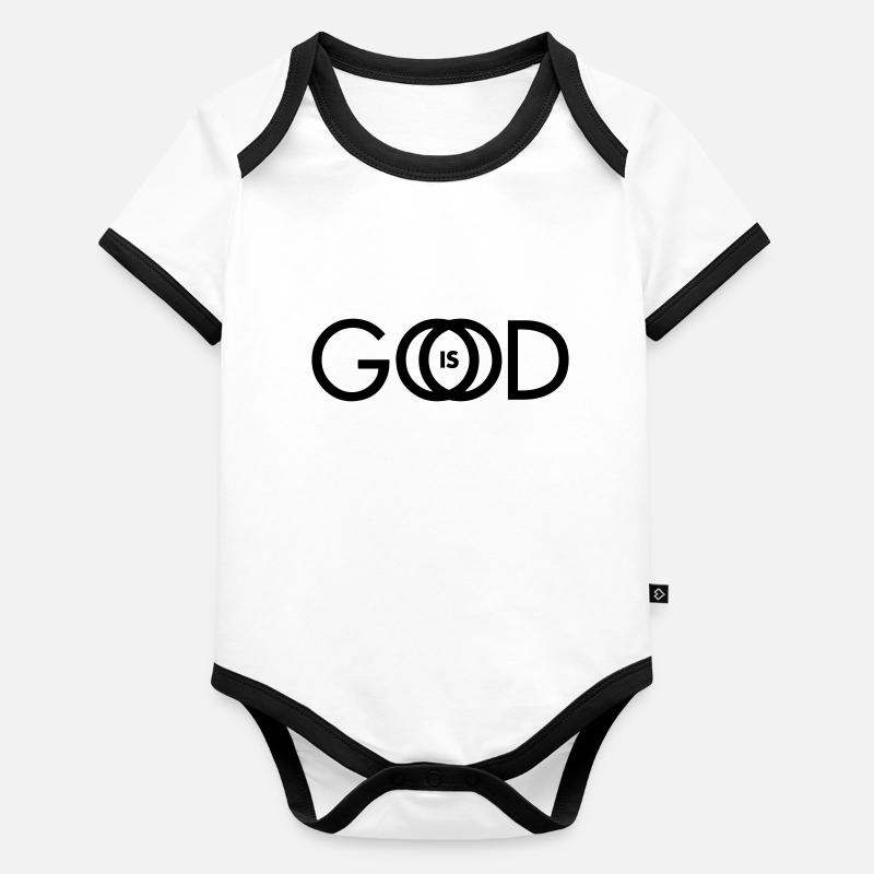 GOD IS GOOD Body Bébé bio contrasté manches courtes