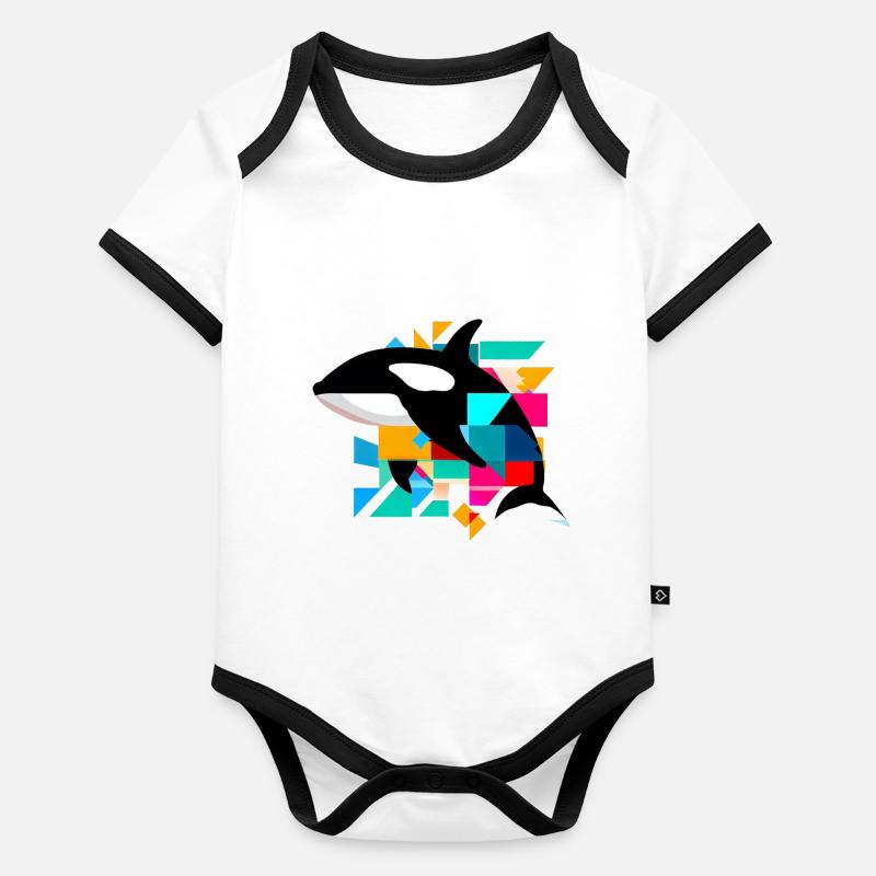 Orque Body Bébé bio contrasté manches courtes