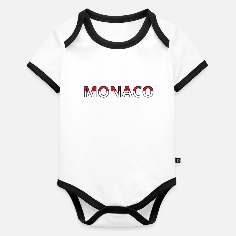 Drapeau monaco Body Bébé bio contrasté manches courtes