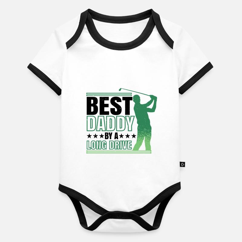Best Daddy By A Long Drive 2 Organic Baby Contrasting Bodysuit