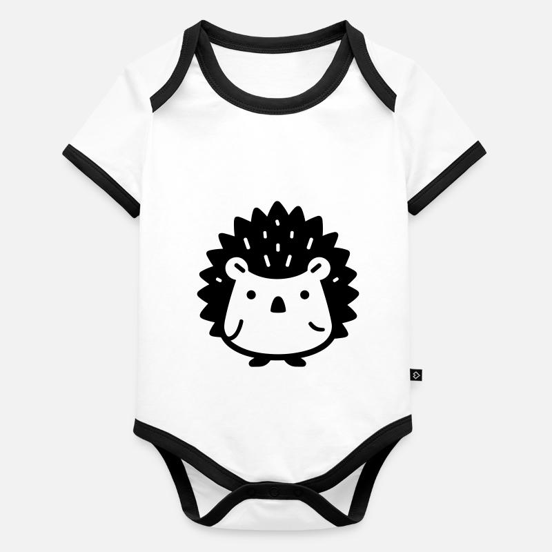 Hérisson Body Bébé bio contrasté manches courtes