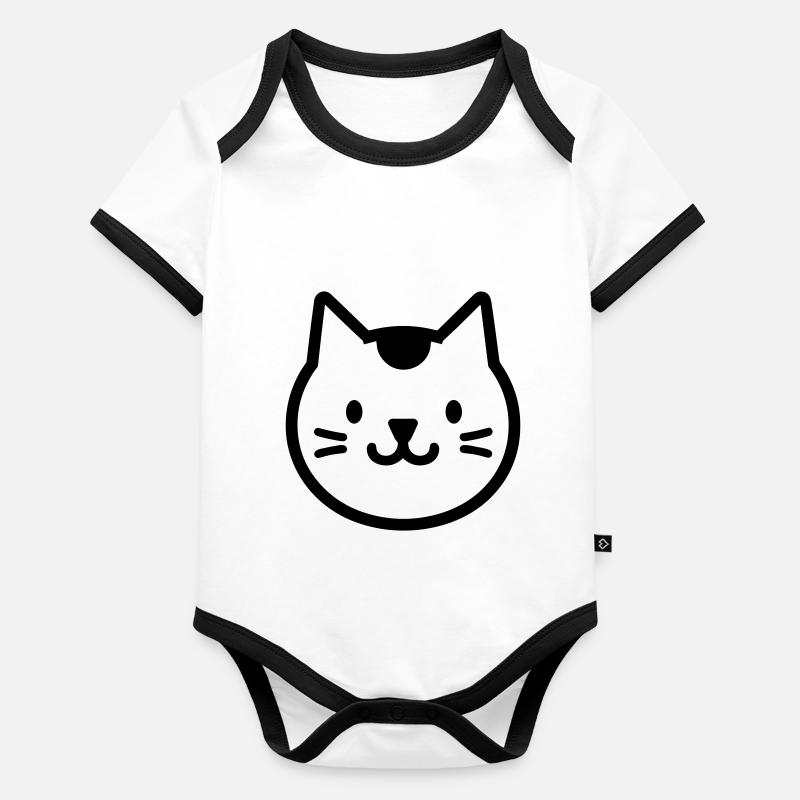 chaton Body Bébé bio contrasté manches courtes