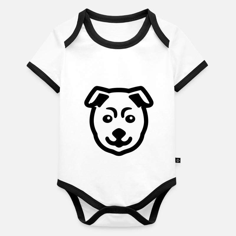 Chien Body Bébé bio contrasté manches courtes
