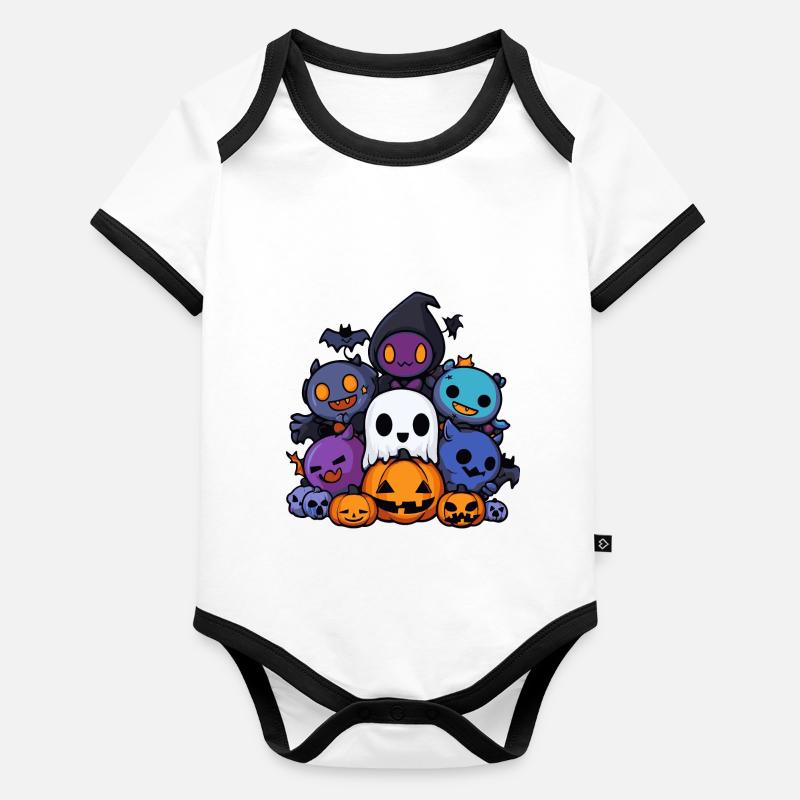 Halloween Party Figuren Comic Baby Bio-Kurzarm-Kontrastbody