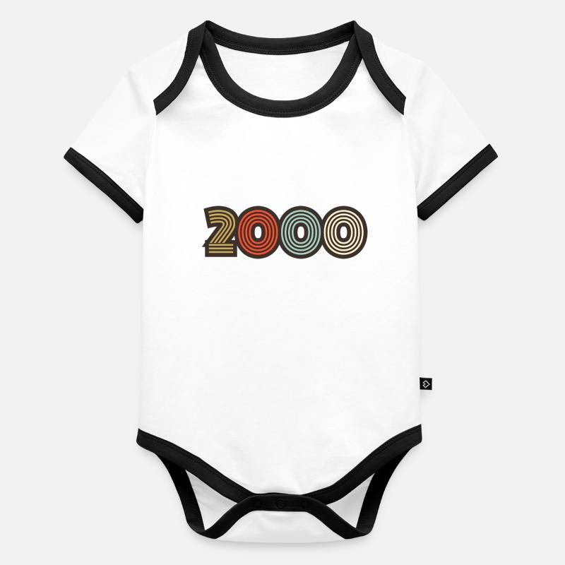 2000 rétro vintage Body Bébé bio contrasté manches courtes
