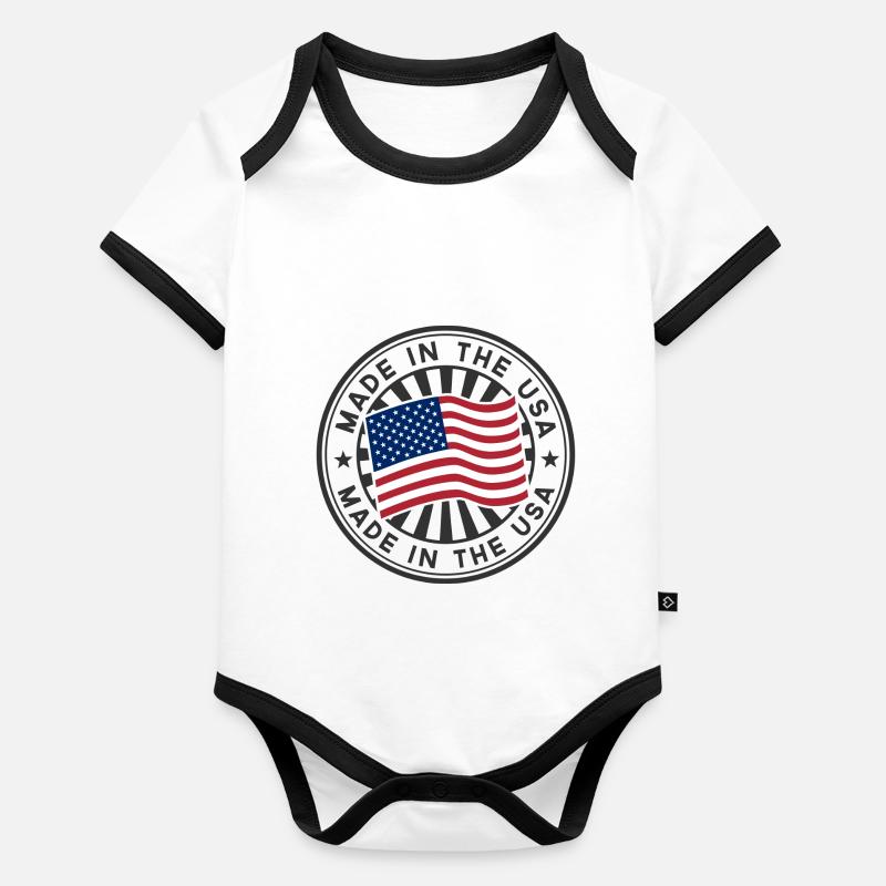 Made In USA Organic Baby Contrasting Bodysuit