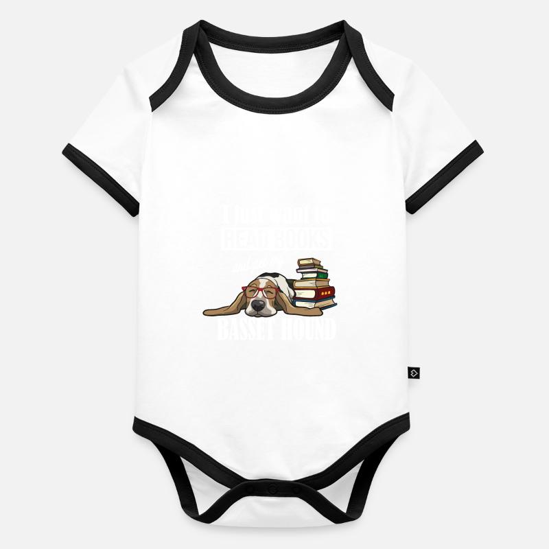 Basset Baby Bio-Kurzarm-Kontrastbody