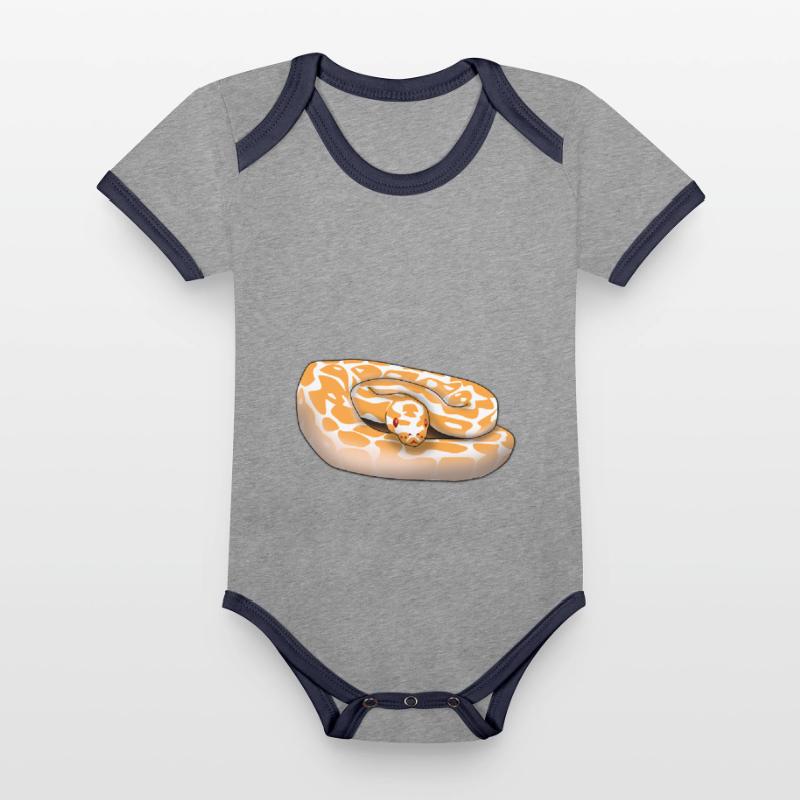 Lavender Albino Ball Python (Python regius) Schla Organic Baby Contrasting Bodysuit