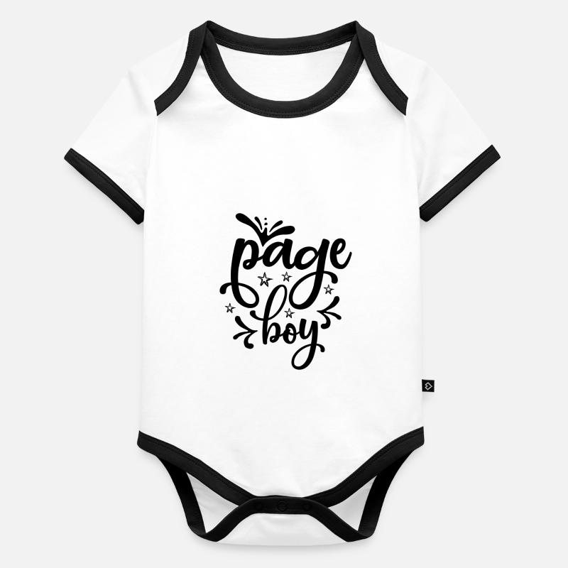 Page garçon - conception de mariage Body Bébé bio contrasté manches courtes