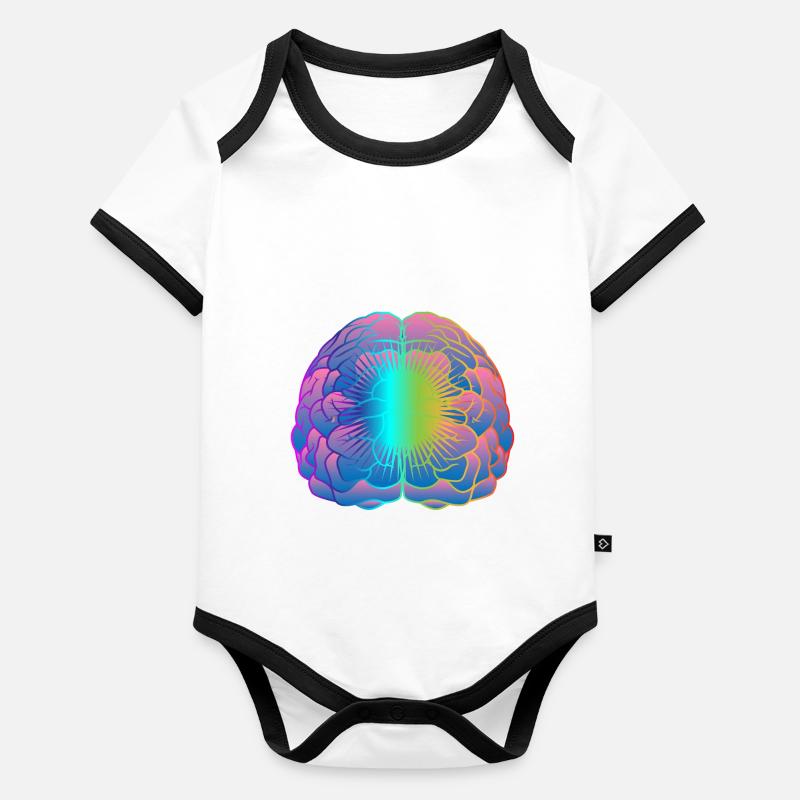 Brain template brain cell brain psychology Organic Baby Contrasting Bodysuit