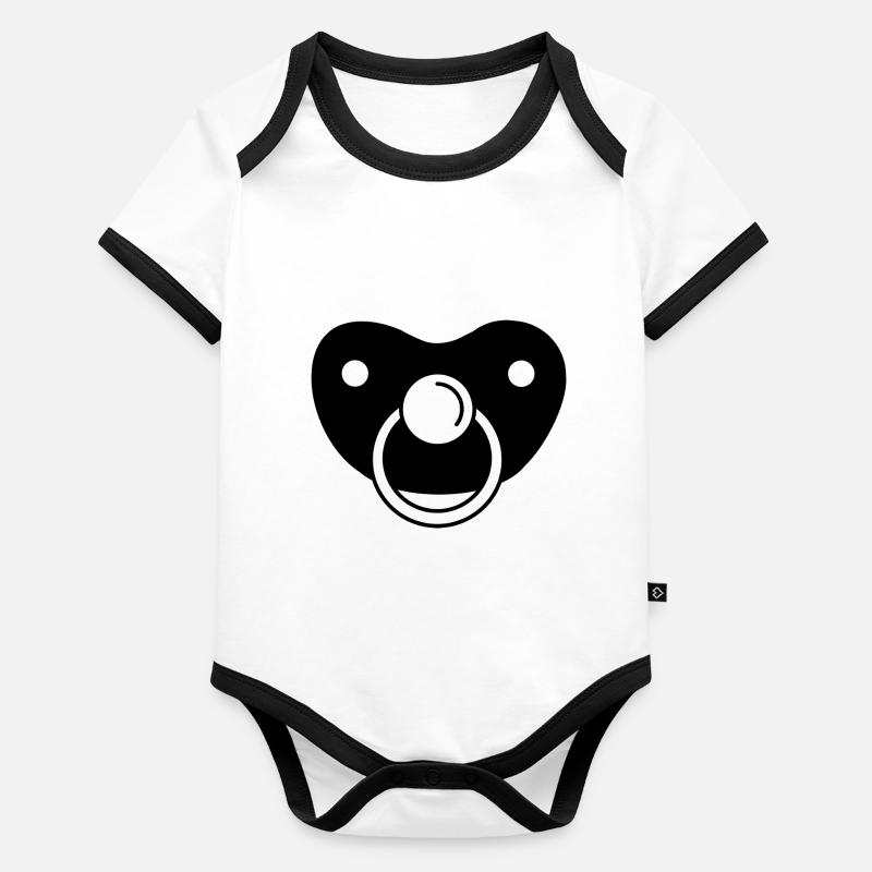 Sucette cadeau enfant en bas âge bébé grossesse Body Bébé bio contrasté manches courtes