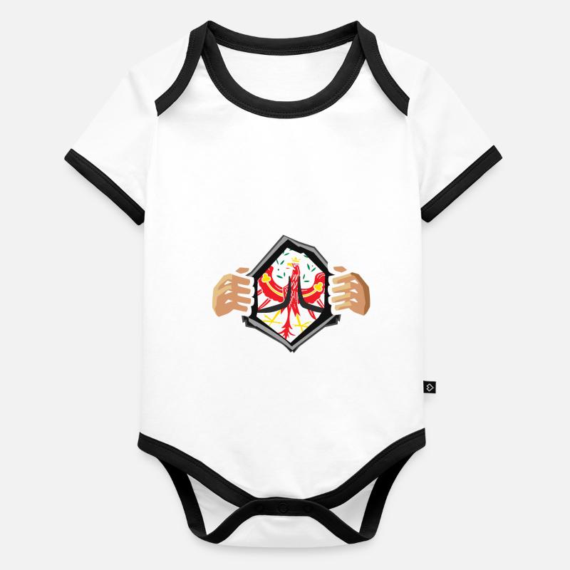 Tyrol Tyrolean hero superhero eagle on the chest Organic Baby Contrasting Bodysuit