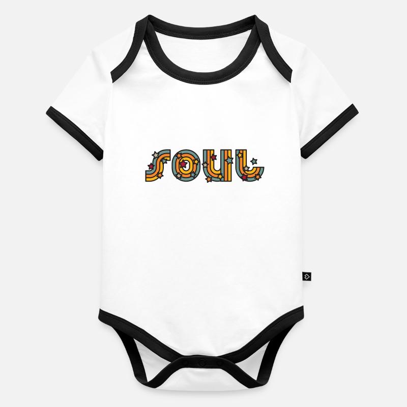 Soul Retro Vintage Baby Bio-Kurzarm-Kontrastbody