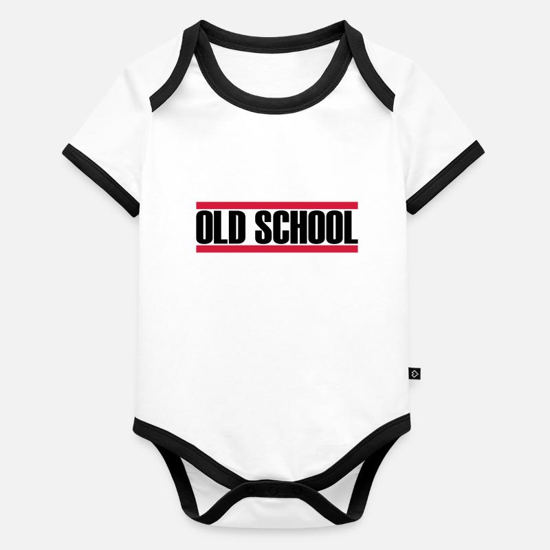 Logo de la vieille école Body Bébé bio contrasté manches courtes