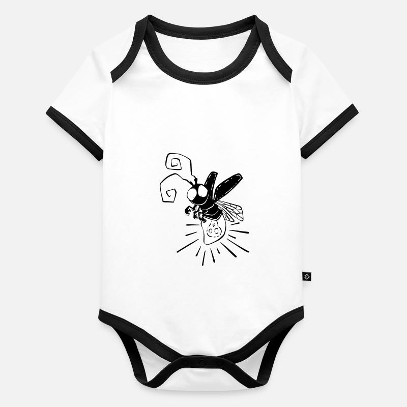 libellule effrayante Body Bébé bio contrasté manches courtes