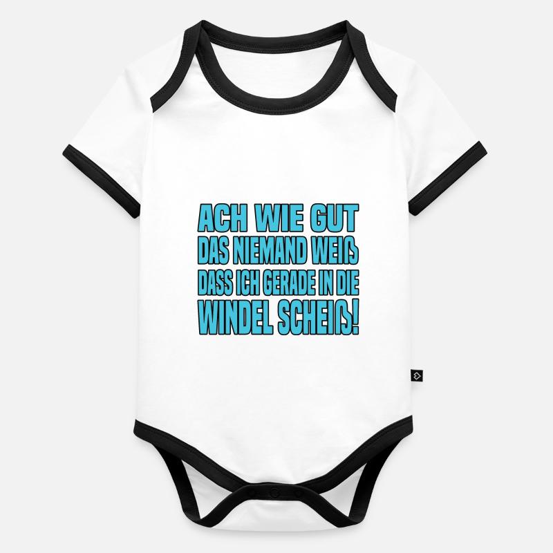 Dass Ich Gerade In Die Windel Scheiß! Baby Spruch Baby Bio-Kurzarm-Kontrastbody