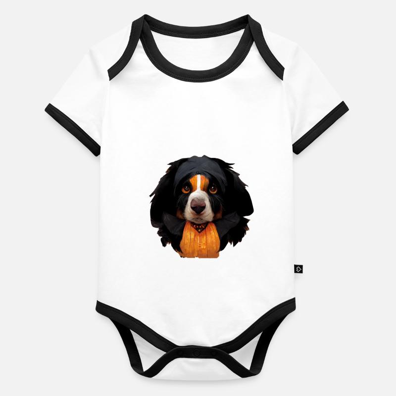 Bouvier bernois Halloween Body Bébé bio contrasté manches courtes