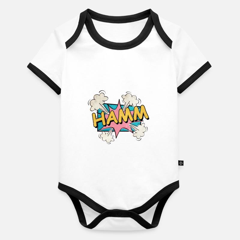 Hamm Germany City Font Pop Art Comic Organic Baby Contrasting Bodysuit