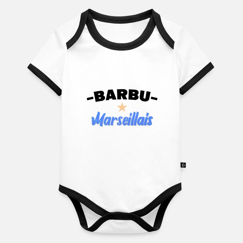 Barbu marseillais Body Bébé bio contrasté manches courtes