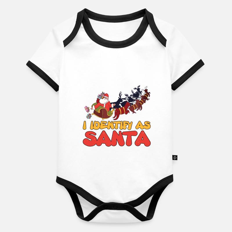 I Identify As Santa 6 Organic Baby Contrasting Bodysuit