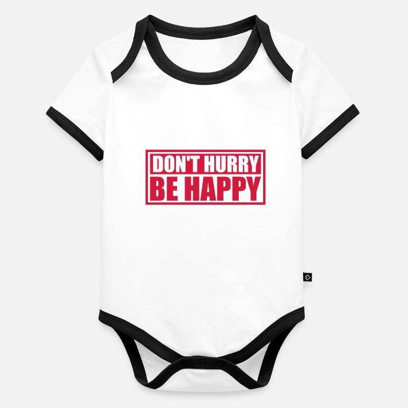 dont hurry be happy Baby Bio-Kurzarm-Kontrastbody
