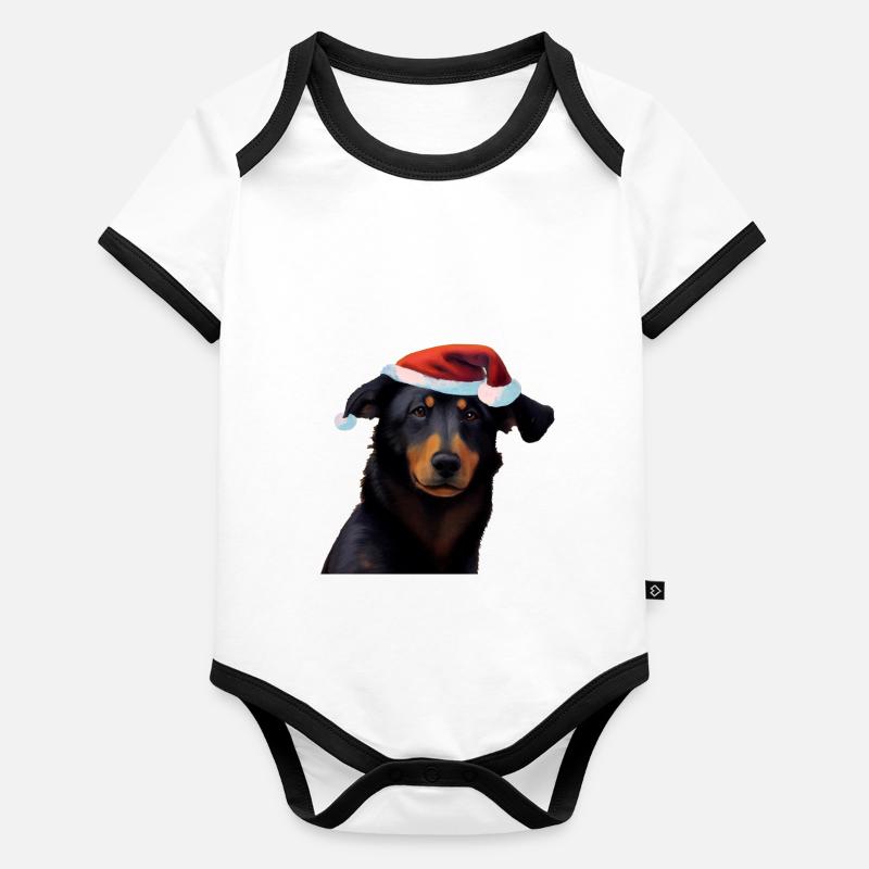 Beauceron Noël - Beauceron Body Bébé bio contrasté manches courtes