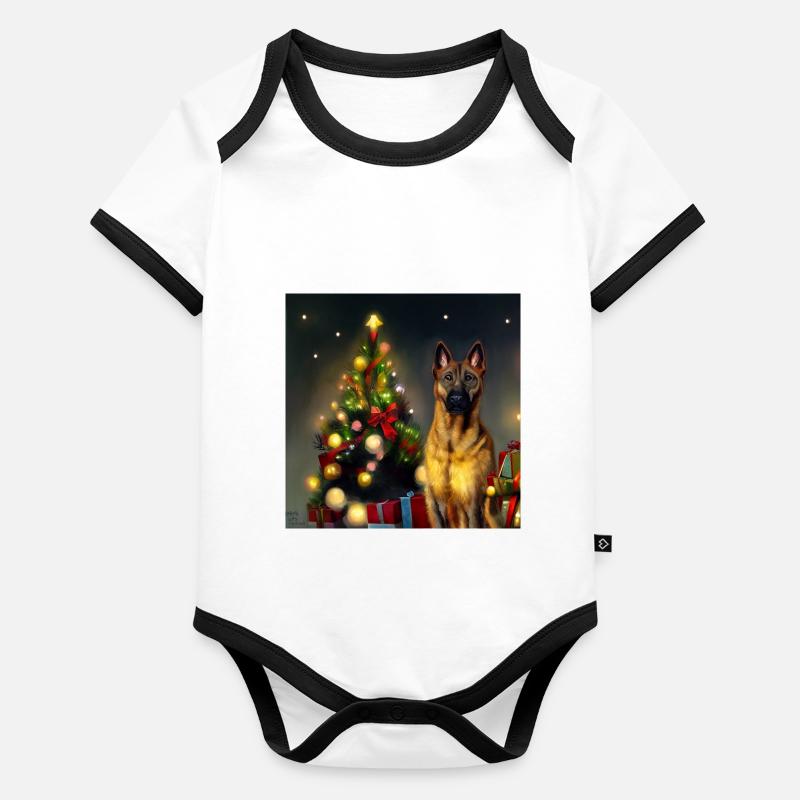 Malinois Weihnachten - Malinois Baby Bio-Kurzarm-Kontrastbody