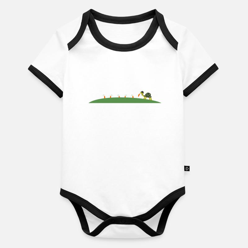 Schildkröten-Design Baby Bio-Kurzarm-Kontrastbody