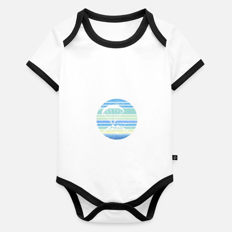 Paramotoring Retro Design Baby Bio-Kurzarm-Kontrastbody