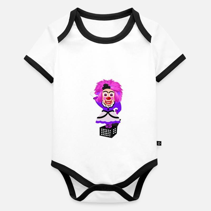 Costume de Carnaval Clown de la boîte Carnaval Body Bébé bio contrasté manches courtes