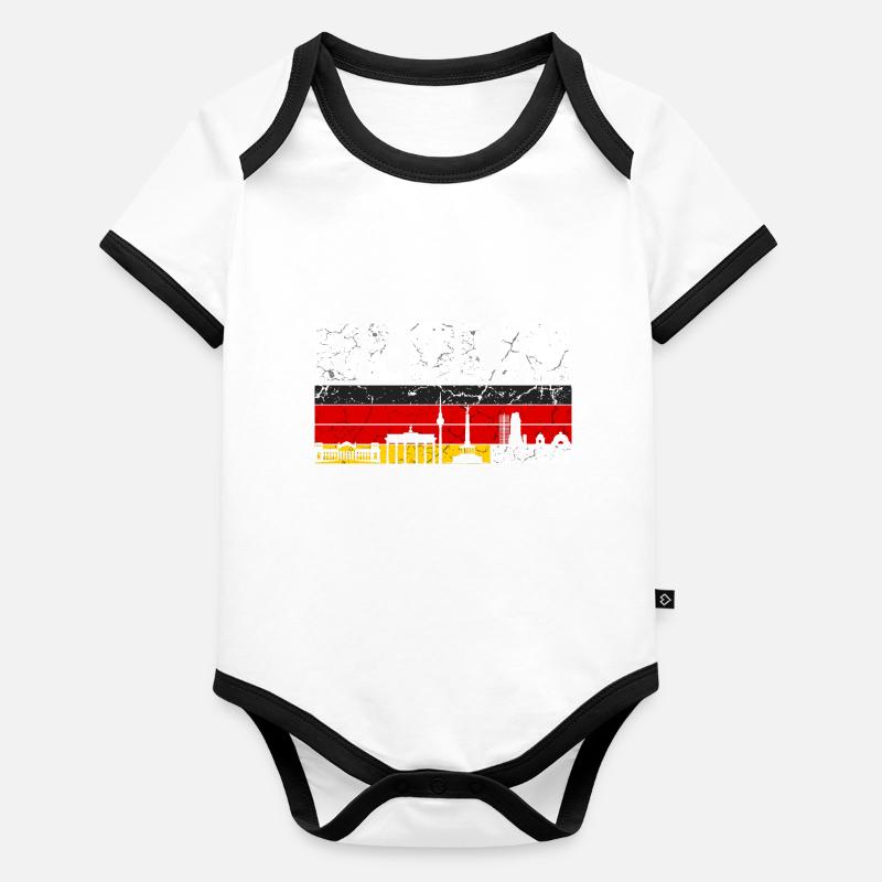Ville de Berlin Body Bébé bio contrasté manches courtes