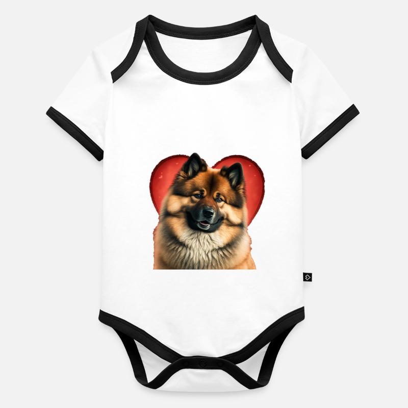 Saint-Valentin Eurasier Body Bébé bio contrasté manches courtes