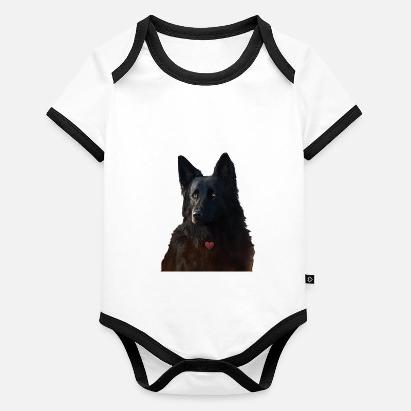 Black Shepherd Saint-Valentin Body Bébé bio contrasté manches courtes