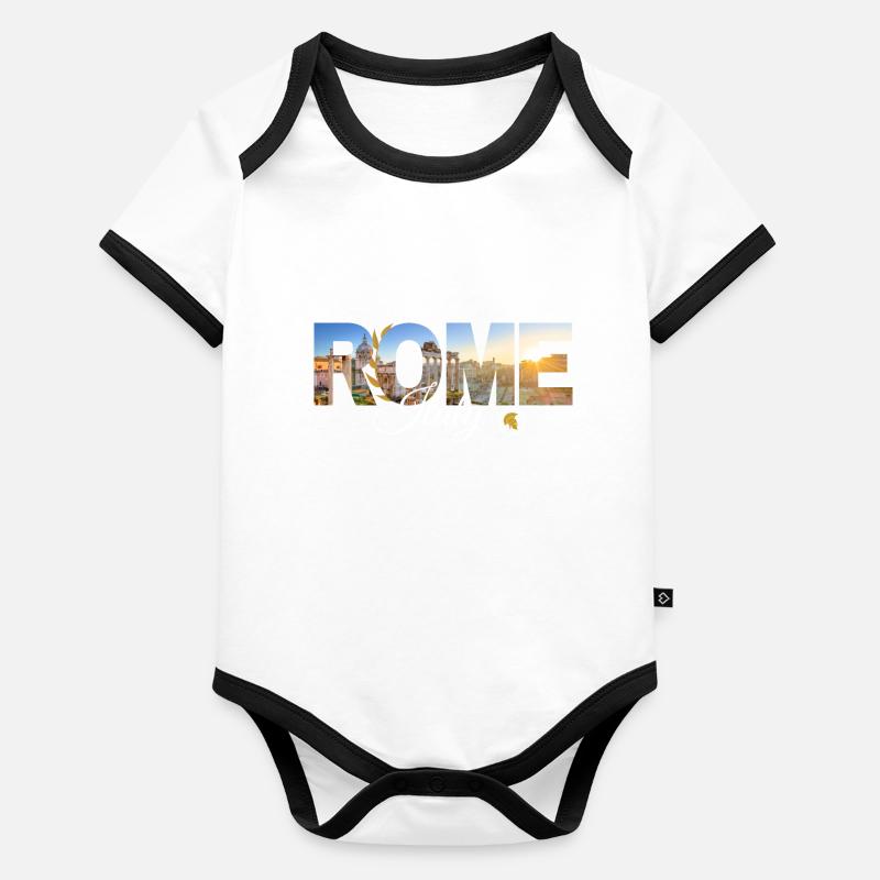 Ville de Rome Body Bébé bio contrasté manches courtes