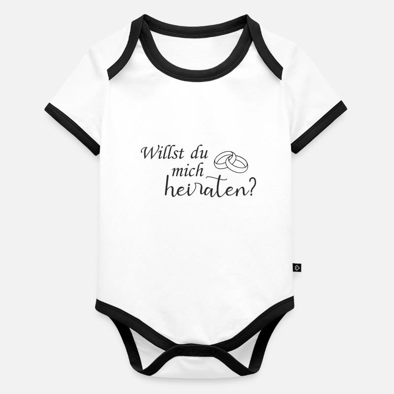 Willst du mich heiraten? Baby Bio-Kurzarm-Kontrastbody