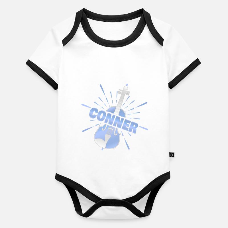 Violon Conner Body Bébé bio contrasté manches courtes