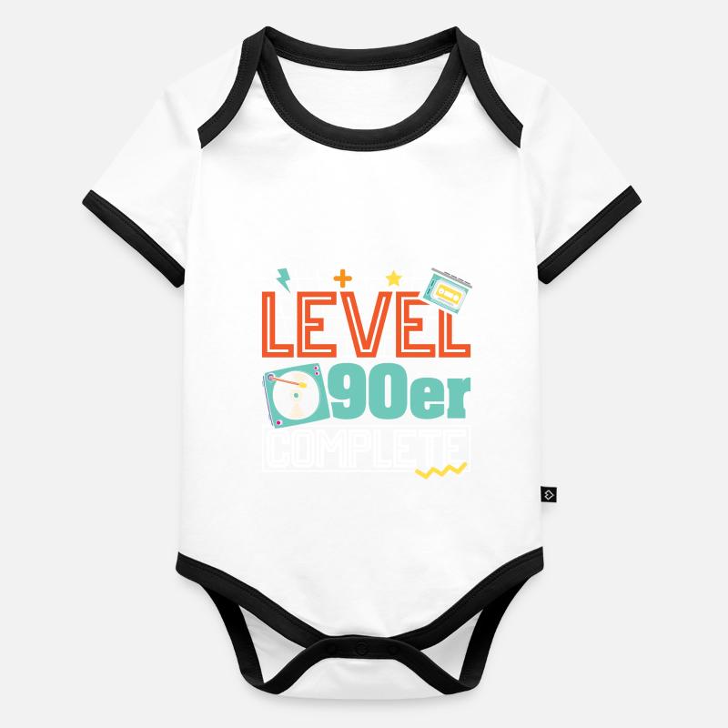 Level -90er Complete Baby Bio-Kurzarm-Kontrastbody
