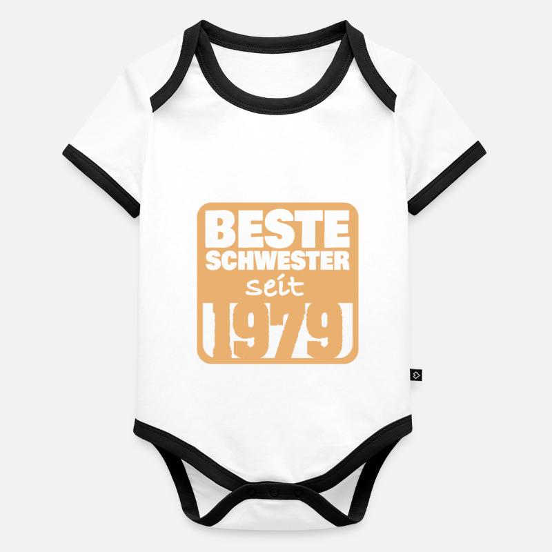 Schwesterchen 1979 Baby Bio-Kurzarm-Kontrastbody