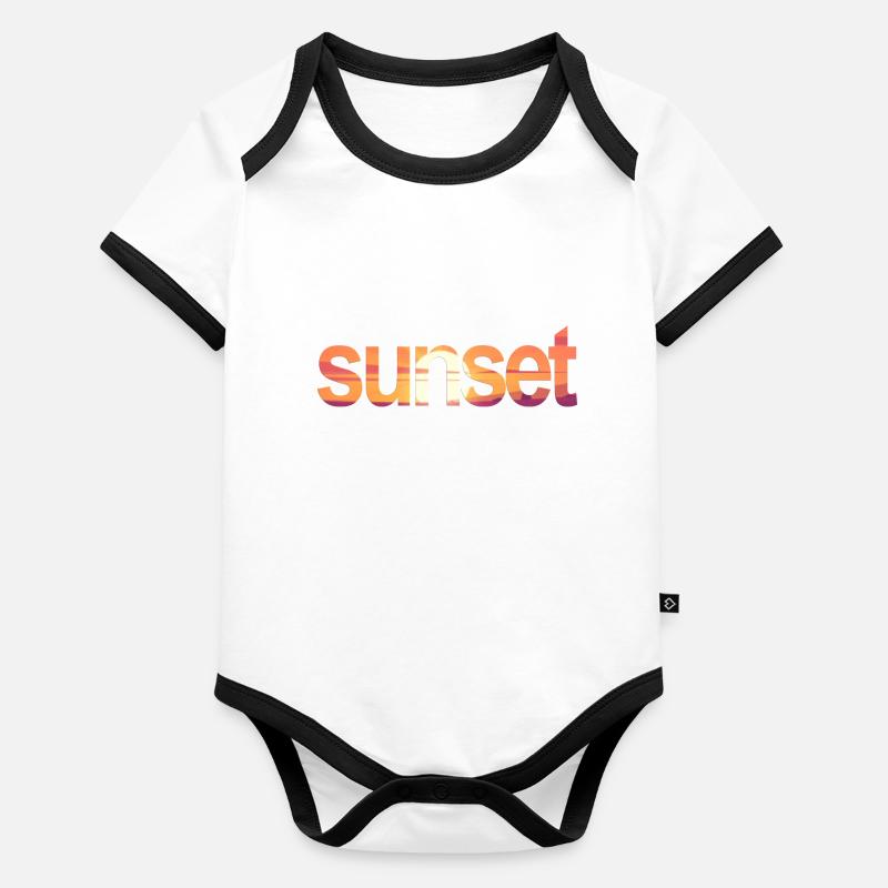 Coucher de soleil Body Bébé bio contrasté manches courtes