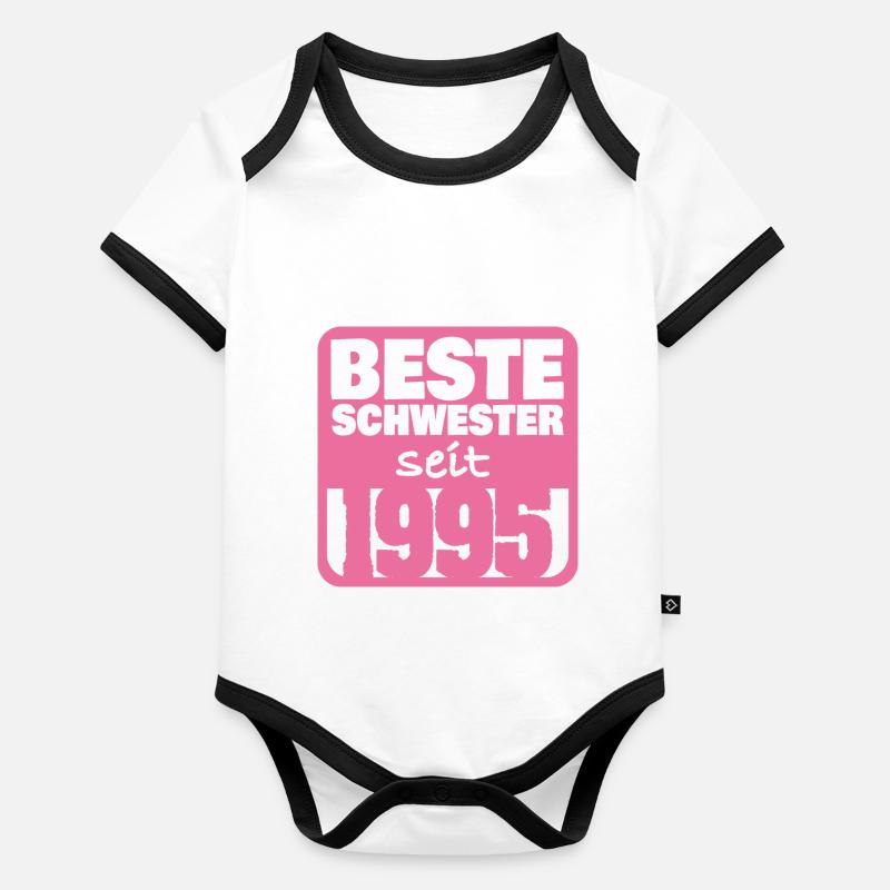 Schwesterchen 1995 Baby Bio-Kurzarm-Kontrastbody