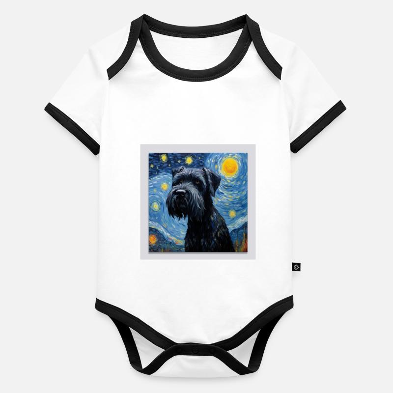 Giant Schnauzer Starry Night Organic Baby Contrasting Bodysuit