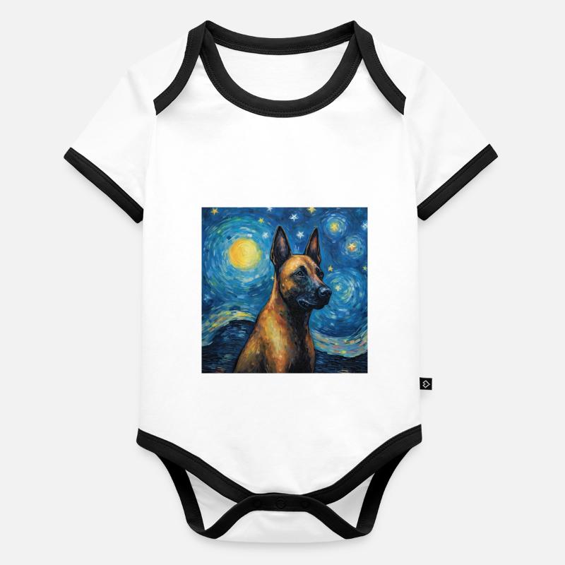 Malinois Starry Night Organic Baby Contrasting Bodysuit