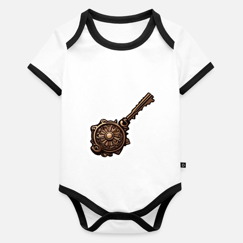 Key / Lock / Locked / Security Organic Baby Contrasting Bodysuit
