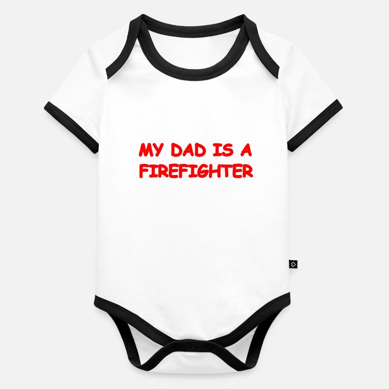 Feuerwehr Baby Bio-Kurzarm-Kontrastbody